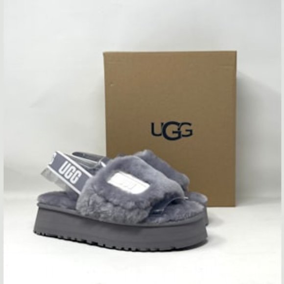 UGG Women's DISCO Slides Gray White Women's Size 1112258 SAMT - Picture 5 of 11